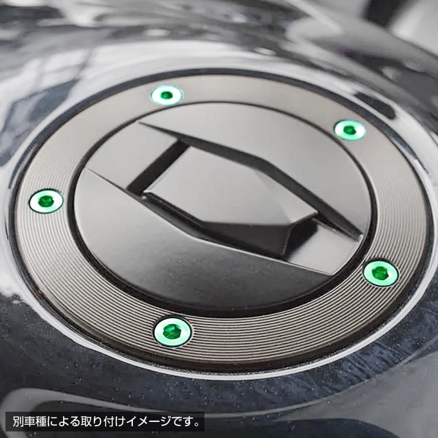 カワサキ タンクキャップ チタンボルト バイク 6穴用 グリーン 6本
