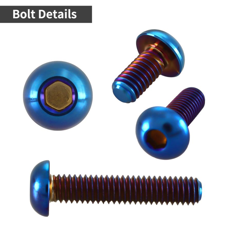 チタンボルト M4×6mm P0.7 トラスヘッド 六角穴付き ボタンボルト 焼きチタンカラー 1個 JA2645 | TECHーMASTER | 02