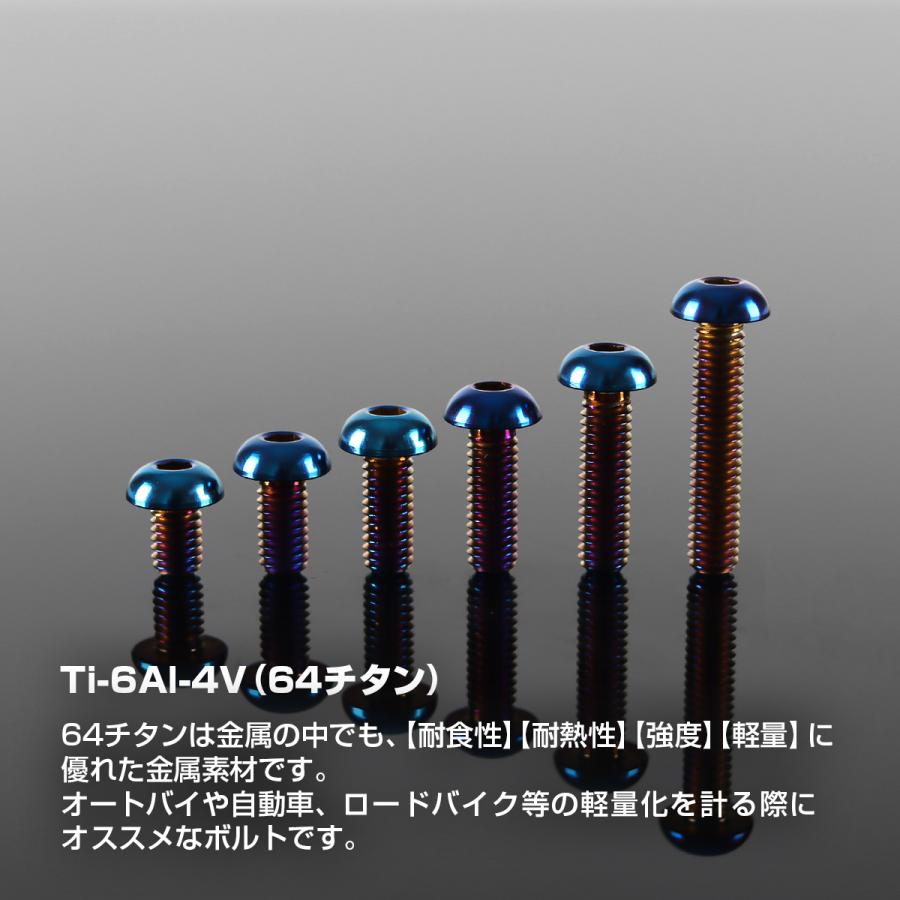 チタンボルト M4×10mm P0.7 トラスヘッド 六角穴付き ボタンボルト 焼きチタンカラー 1個 JA2647 | TECHーMASTER | 01