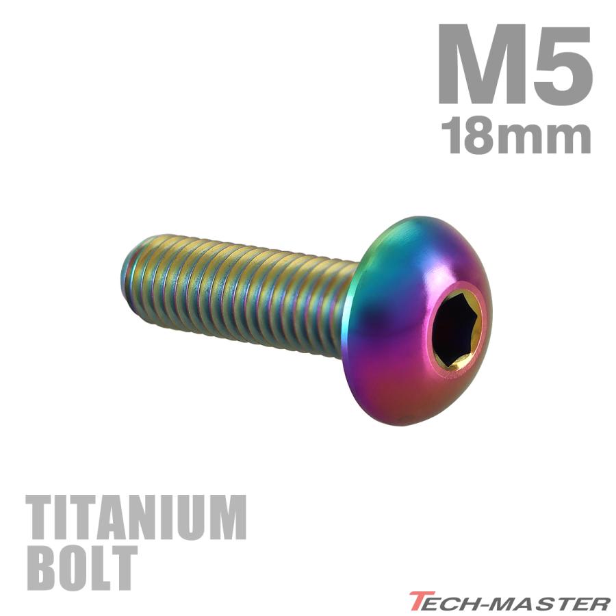 チタンボルト M5×18mm P0.8 トラスヘッド 六角穴付き レインボー 1個 JA2653 | TECHーMASTER