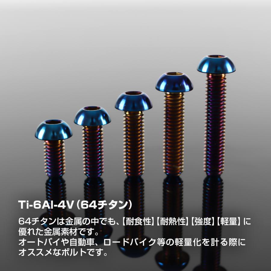 チタンボルト M6×25mm P1.0 トラスヘッド 六角穴付き ボタンボルト 焼きチタンカラー 1個 JA2663 | TECHーMASTER | 01