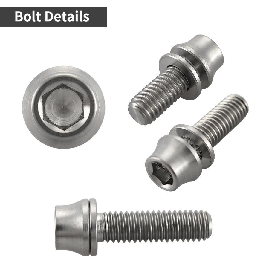 チタンボルト M5×12mm P0.8 ワッシャー組込 キャップボルト 六角穴付き シルバーカラー 1個 JA285 | TECHーMASTER | 02