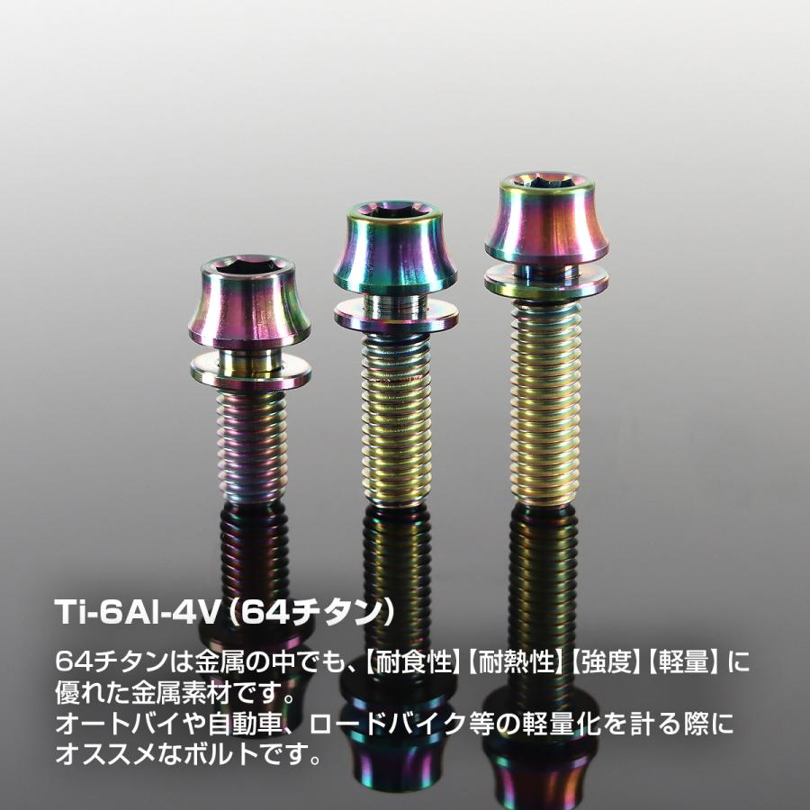 チタンボルト M5×12mm P0.8 ワッシャー組込 キャップボルト 六角穴付き レインボーカラー 1個 JA286 | TECHーMASTER | 01