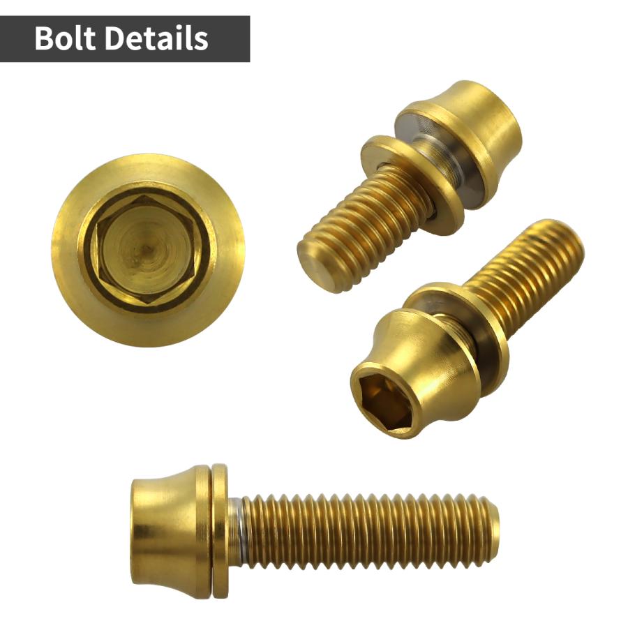 チタンボルト M5×12mm P0.8 ワッシャー組込 キャップボルト 六角穴付き ゴールドカラー 1個 JA287 | TECHーMASTER | 02