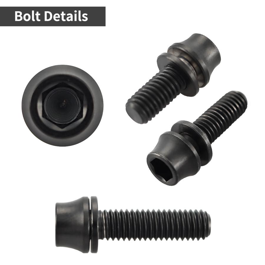 チタンボルト M5×12mm P0.8 ワッシャー組込 キャップボルト 六角穴付き ブラック 1個 JA288 | TECHーMASTER | 02