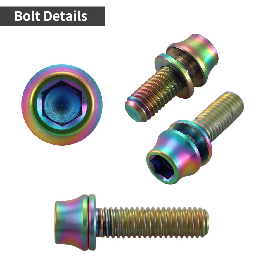 チタンボルト M5×16mm P0.8 ワッシャー組込 ステムボルト 六角穴付き レインボーカラー 1個 JA290 | TECHーMASTER | 02