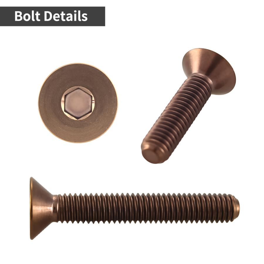 チタンボルト M6×35mm P1.0 皿ボルト 六角穴付き キャップボルト ブロンズカラー 1個 JA3025 | TECHーMASTER | 02