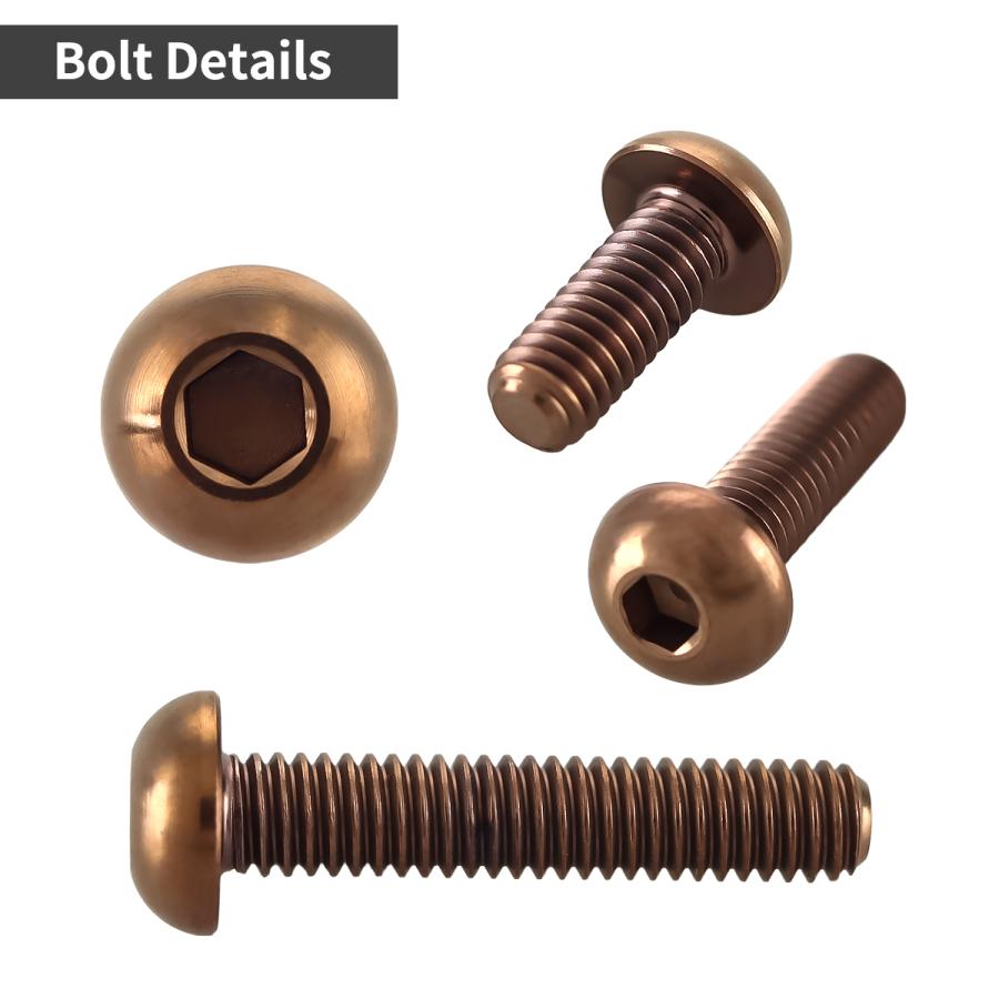 チタンボルト M4×10mm P0.7 トラスヘッド 六角穴付き ボタンボルト ブロンズ 1個 JA3100 | TECHーMASTER | 02