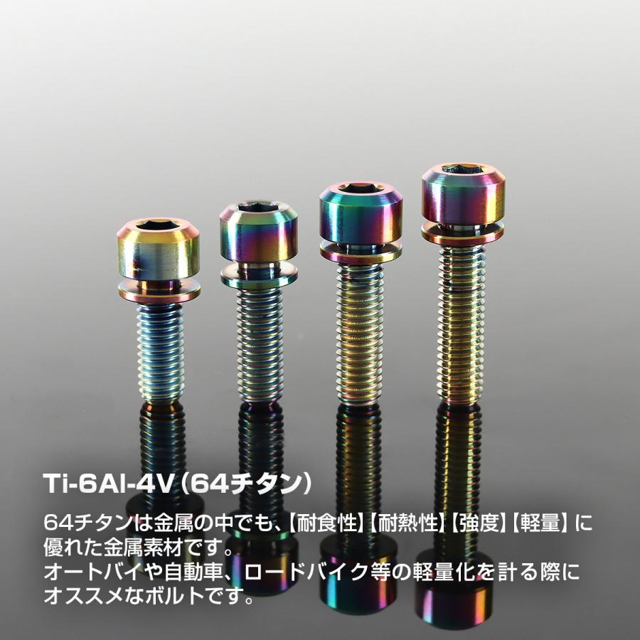 チタンボルト M5×18mm P0.8 ワッシャー組込 ステムボルト 六角穴