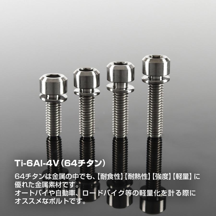 チタンボルト M5×20mm P0.8 ワッシャー組込 六角穴付き キャップボルト シルバーカラー 素地 1個 JA317 | TECHーMASTER | 01