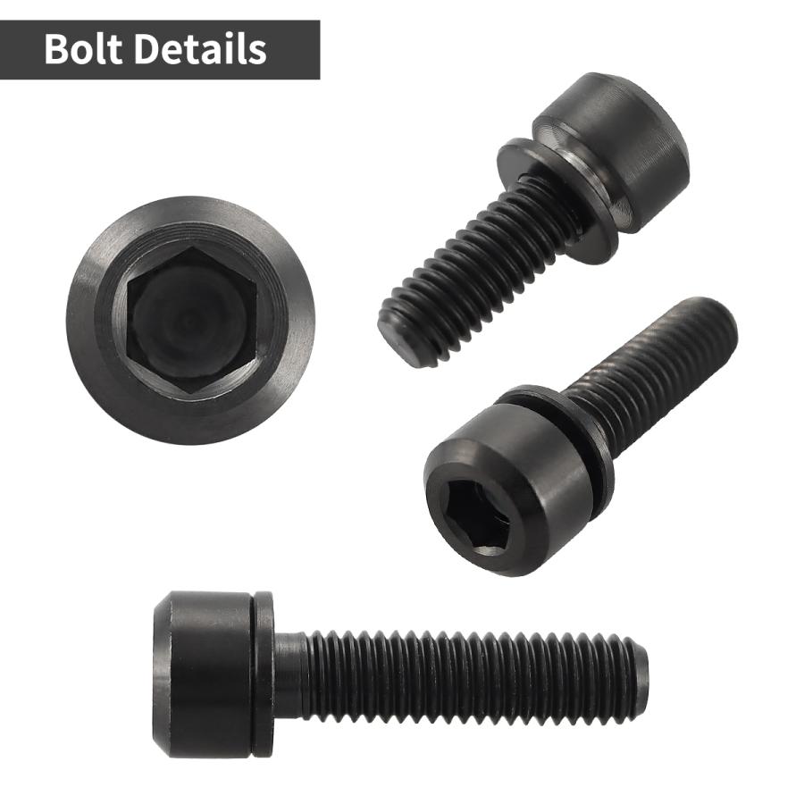 チタンボルト M5×20mm P0.8 ワッシャー組込 六角穴付き キャップボルト ブラック 黒色 1個 JA320 | TECHーMASTER | 02