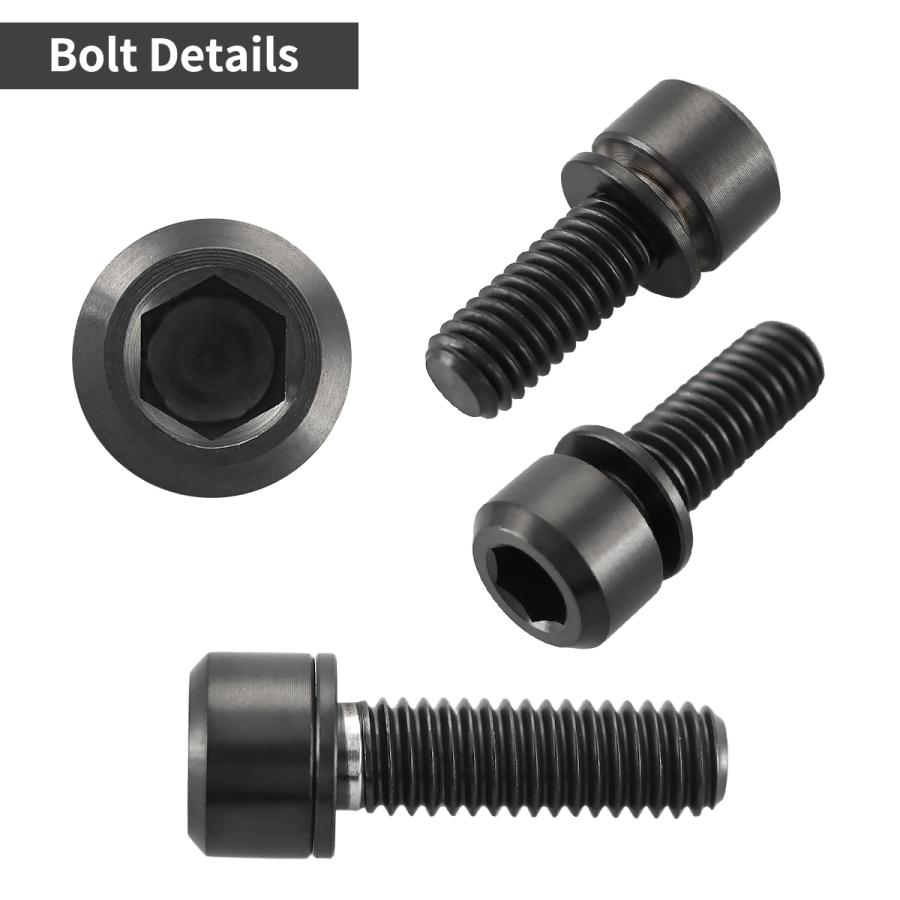 チタンボルト M6×18mm P1.0 ワッシャー組込 六角穴付き キャップボルト ブラック 1個 JA328 | TECHーMASTER | 02