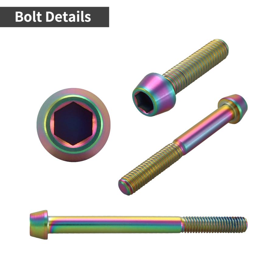 チタンボルト M6×125mm 1.0 テーパーヘッド 六角穴付き キャップボルト レインボーカラー 1個 JA4058 | TECHーMASTER | 02