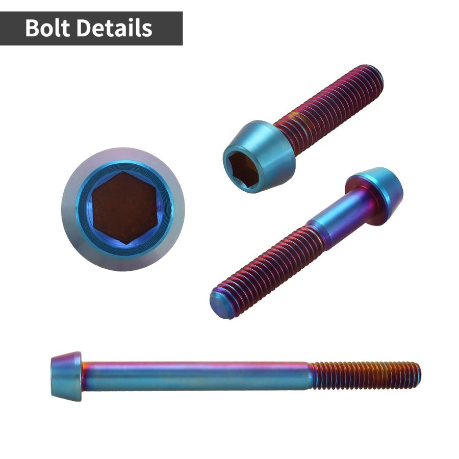 チタンボルト M6×35mm 1.0 テーパーヘッド 六角穴付き キャップボルト 焼きチタンカラー 1個 JA4098 | TECHーMASTER | 02