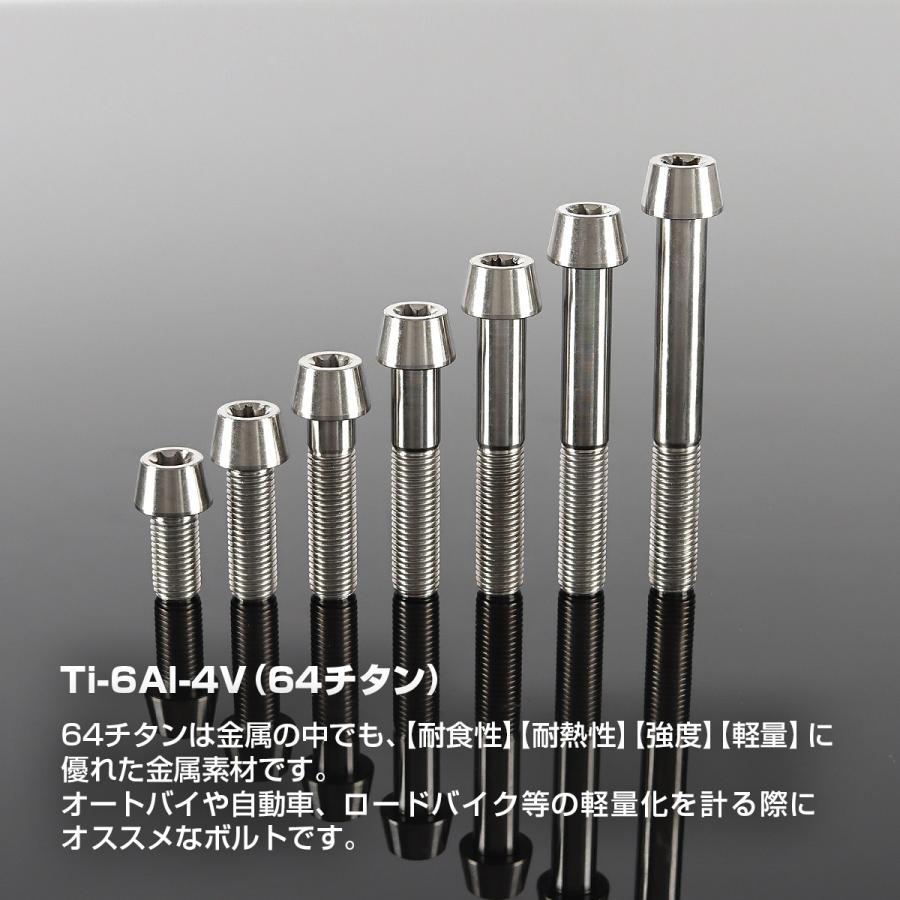 チタンボルト M10×75mm 1.25 テーパーヘッド トルクス穴付き キャップボルト シルバーカラー 1個 JA414 | TECHーMASTER | 01