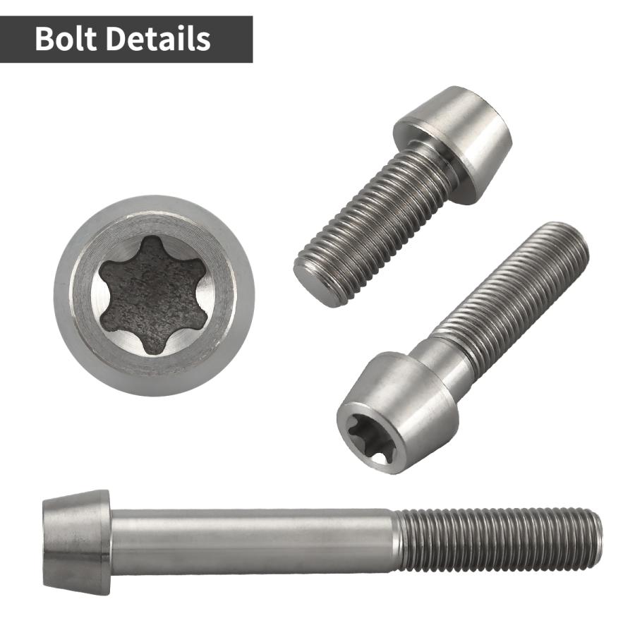 チタンボルト M10×75mm 1.25 テーパーヘッド トルクス穴付き キャップボルト シルバーカラー 1個 JA414 | TECHーMASTER | 02