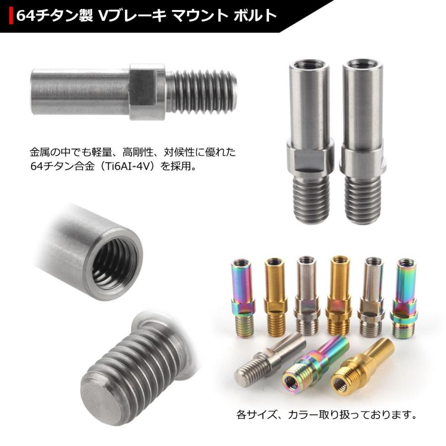Vブレーキ台座 ボルト 64チタン製 M8 P1.25 カンチブレーキ ピボットボルト シルバー 2個セット JA485|tmst|03