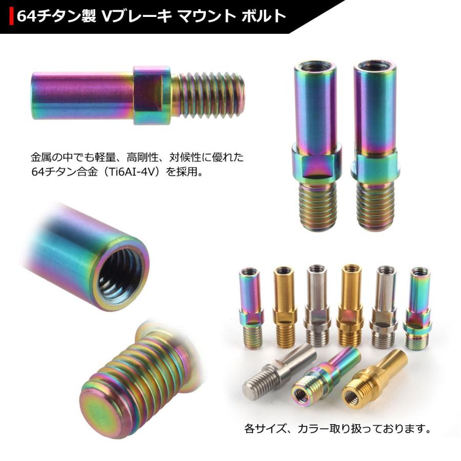 Vブレーキ台座 ボルト 64チタン製 M8 P1.25 カンチブレーキ ピボットボルト 焼きチタンカラー 2個セット JA486 | TECHーMASTER | 02