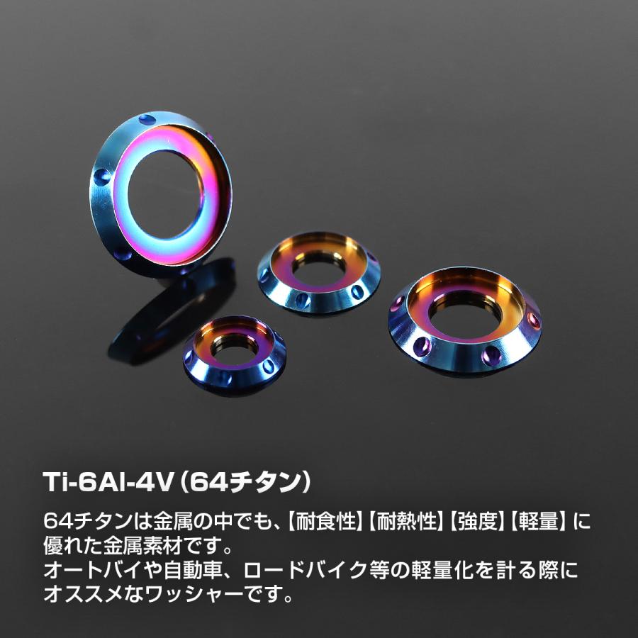 チタンワッシャー M8 外径18mm 枠径14mm フジツボ型ワッシャー