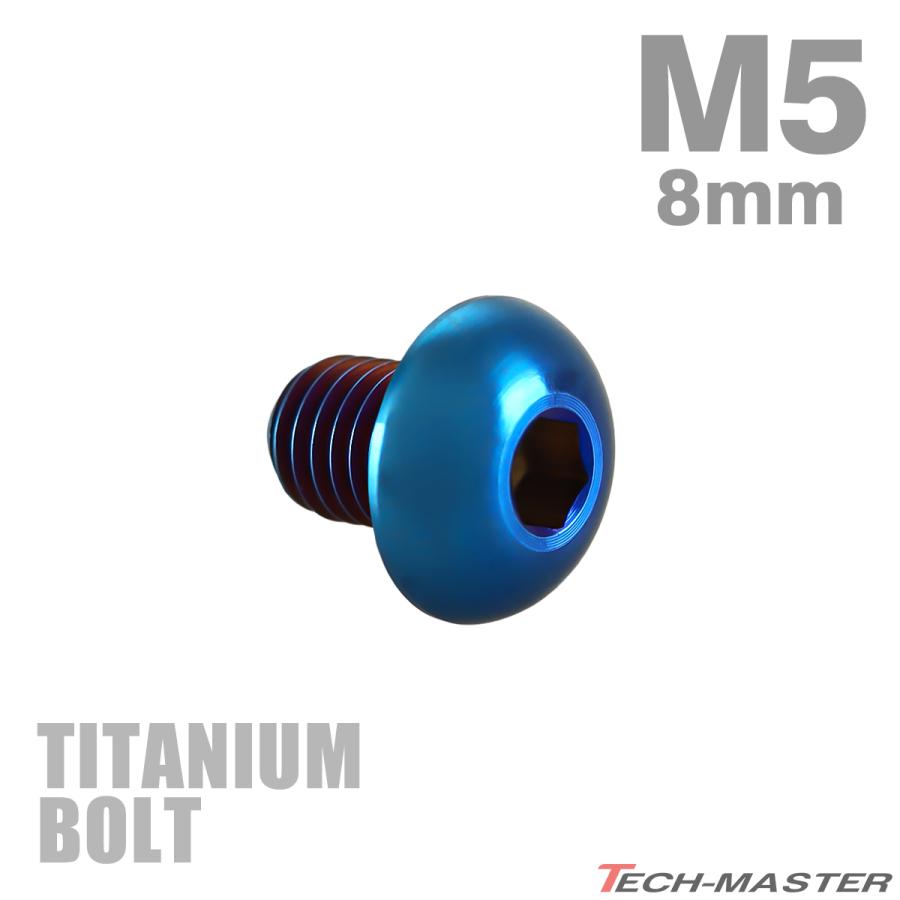 チタンボルト M5×8mm P0.8 トラスヘッド 六角穴付き 焼きチタンカラー 1個 JA583 | TECHーMASTER