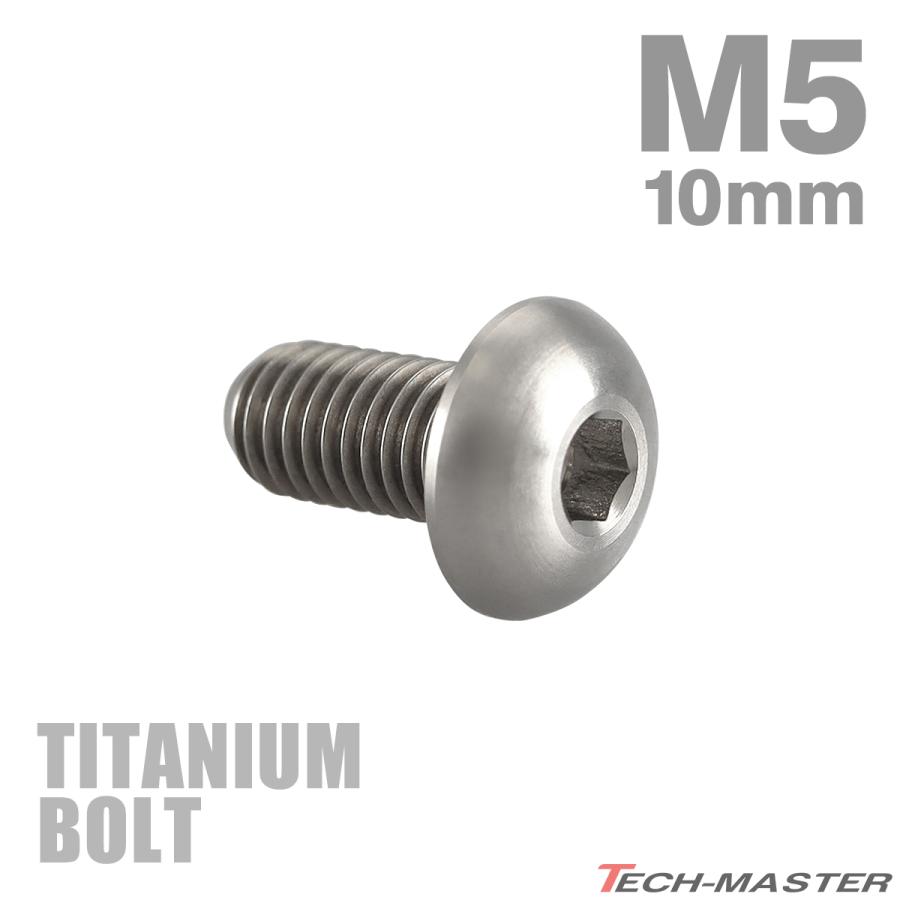 チタンボルト M5×10mm P0.8 トラスヘッド 六角穴付き シルバー 1個 JA585 | TECHーMASTER