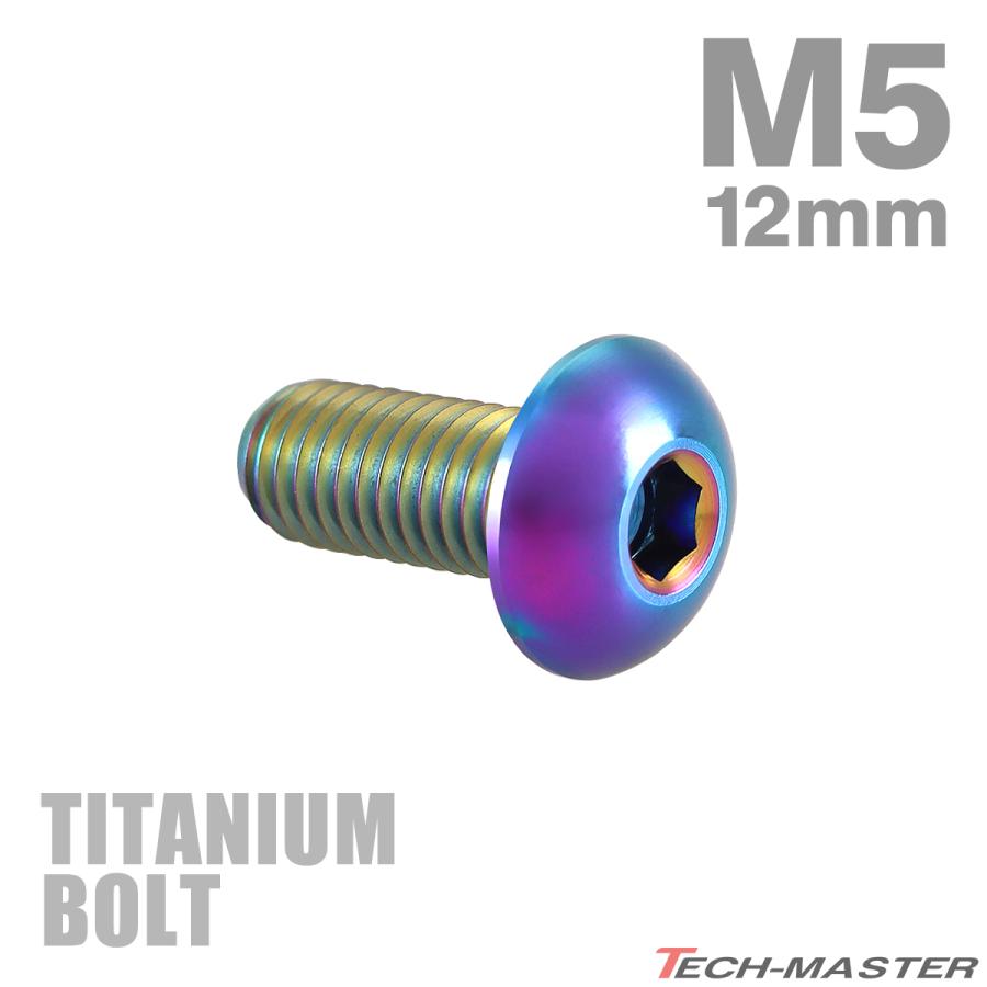 チタンボルト M5×12mm P0.8 トラスヘッド 六角穴付き レインボー 1個 JA591 | TECHーMASTER