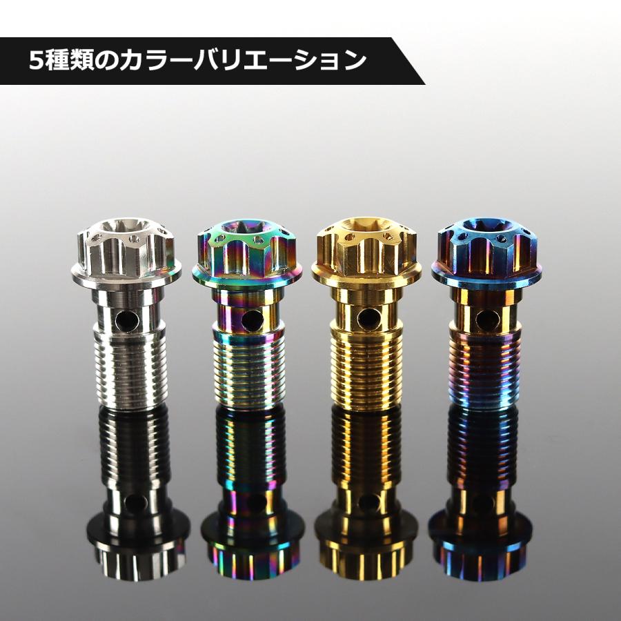 バンジョーボルト 64チタン M10 P1.0 シングル ブレーキライン トルクスヘッド 焼きチタンカラー ライトカラー JA609 | TECHーMASTER | 04