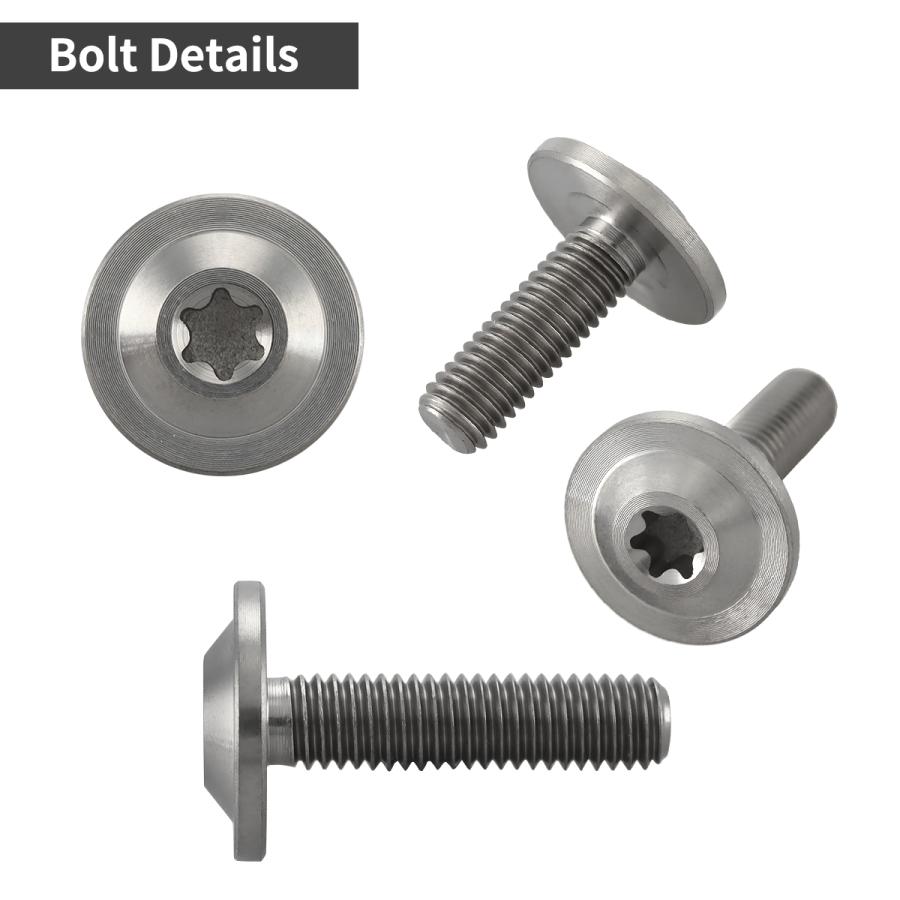 チタンボルト M5×15mm P0.8 トルクス穴 フランジ付き ボタンボルト シルバーカラー 素地 1個 JA643 | TECHーMASTER | 02