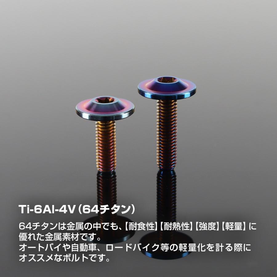チタンボルト M5×20mm P0.8 トルクス穴 フランジ付き ボタンボルト 焼きチタンカラー 1個 JA650 | TECHーMASTER | 01
