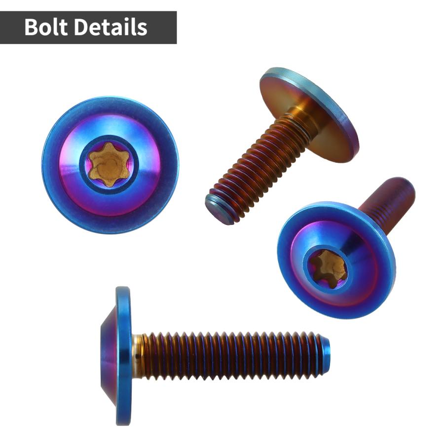 チタンボルト M5×20mm P0.8 トルクス穴 フランジ付き ボタンボルト 焼きチタンカラー 1個 JA650 | TECHーMASTER | 02