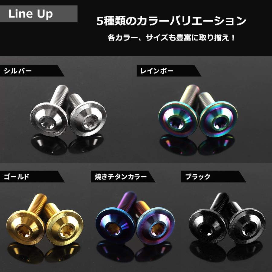 チタンボルト M5×20mm P0.8 トルクス穴 フランジ付き ボタンボルト 焼きチタンカラー 1個 JA650 | TECHーMASTER | 03