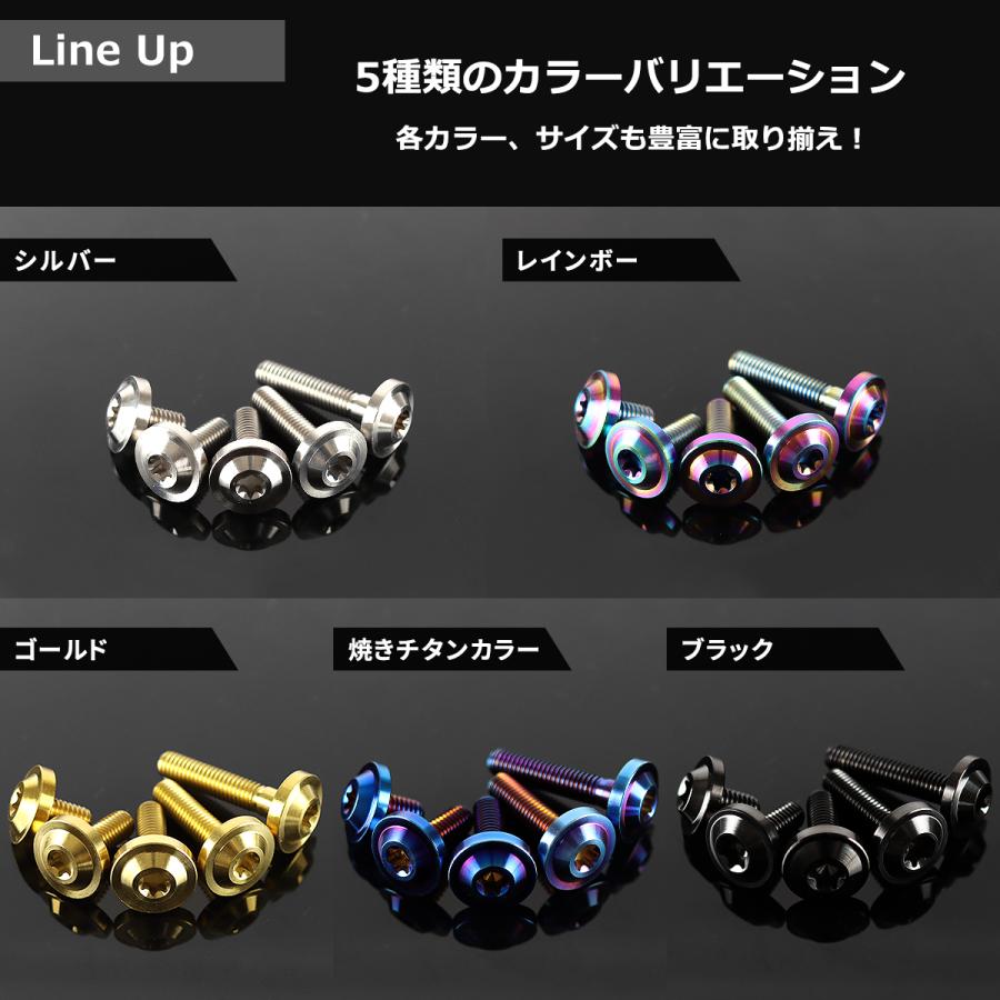 チタンボルト M6×20mm P1.0 トルクス穴 フランジ付き ボタンボルト シルバーカラー 素地 1個 JA659 | TECHーMASTER | 03