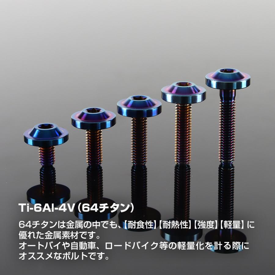 チタンボルト M6×20mm P1.0 トルクス穴 フランジ付き ボタンボルト 焼きチタンカラー 1個 JA662 | TECHーMASTER | 01