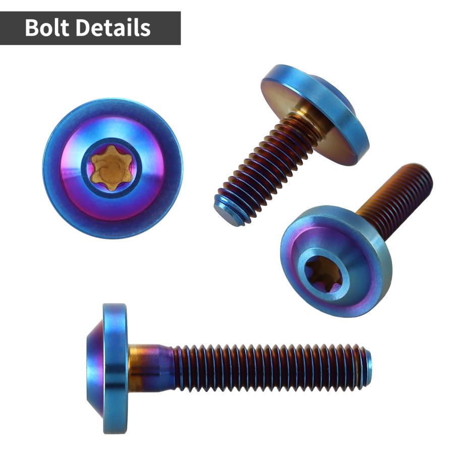 チタンボルト M6×20mm P1.0 トルクス穴 フランジ付き ボタンボルト 焼きチタンカラー 1個 JA662 | TECHーMASTER | 02