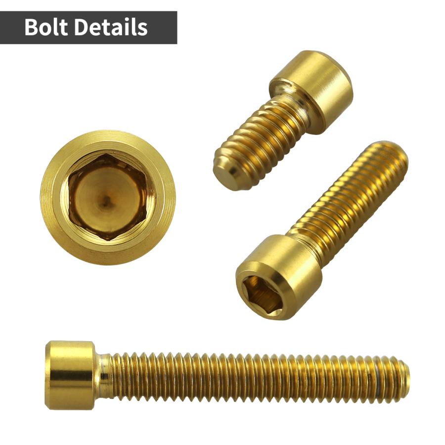 ディレーラー 調整ボルト 64チタン製 M4×8mm P0.7 H/L 六角穴付き ゴールド 1個 JA673 | TECHーMASTER | 02