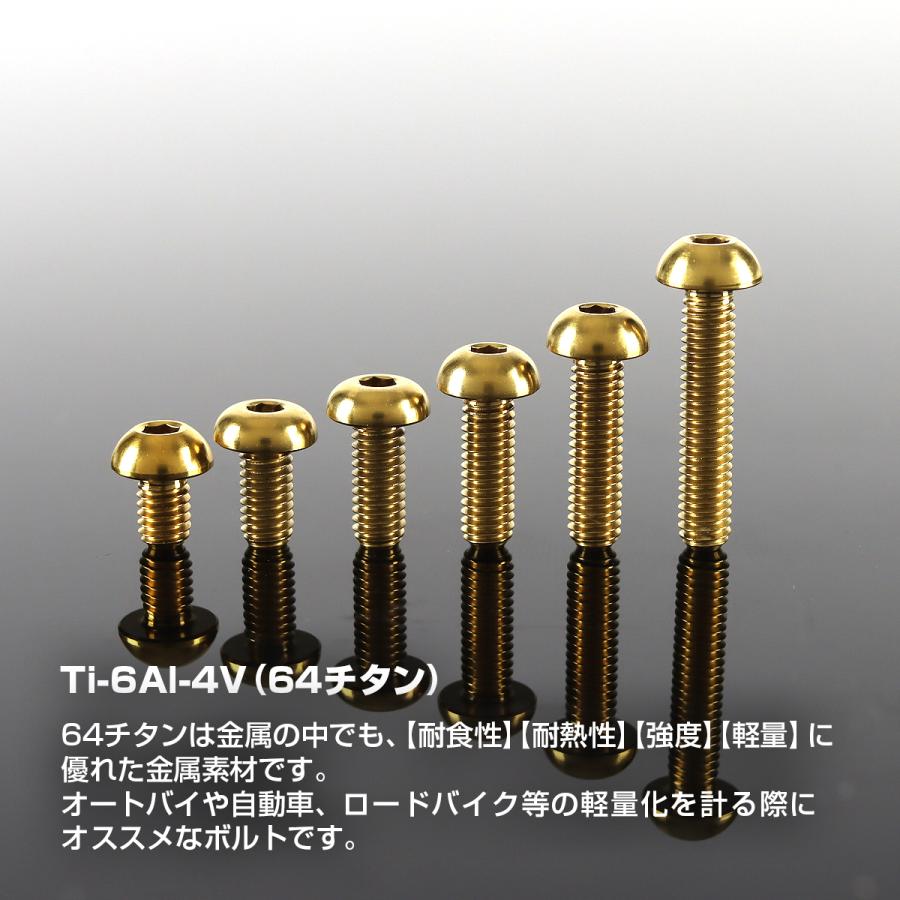 チタンボルト M4×10mm P0.7 トラスヘッド 六角穴付き ボタンボルト ゴールド 1個 JA697 | TECHーMASTER | 01