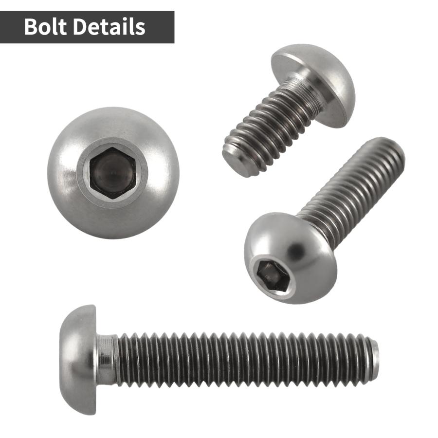 チタンボルト M4×15mm P0.7 トラスヘッド 六角穴付き ボタンボルト シルバー 素地 1個 JA698 | TECHーMASTER | 02