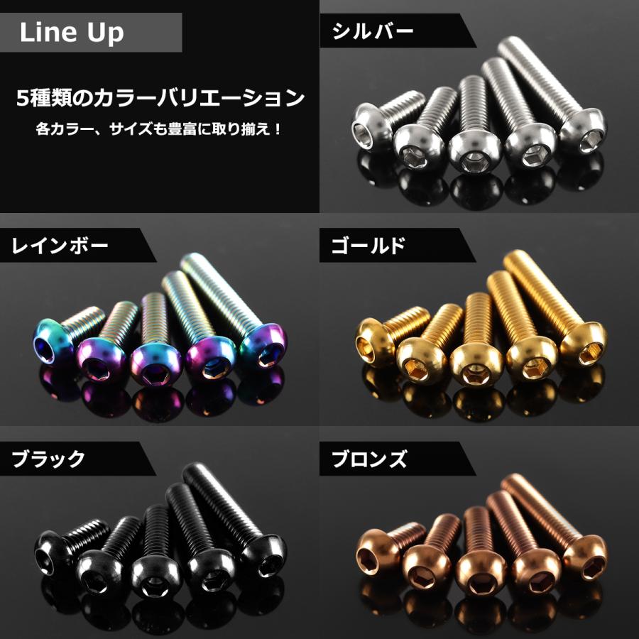 チタンボルト M4×20mm P0.7 トラスヘッド 六角穴付き ボタンボルト レインボー 1個 JA702 | TECHーMASTER | 03