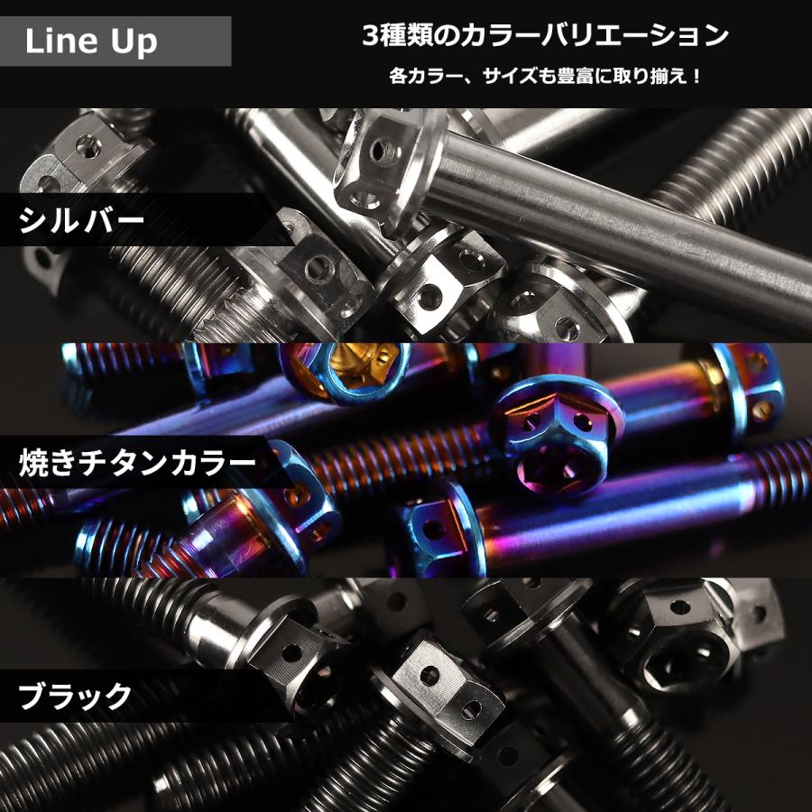 チタンボルト M6×20mm P1.0 六角ボルト フランジ付き キャップボルト 焼きチタンカラー ダークカラー 1個 JA728 | TECHーMASTER | 03