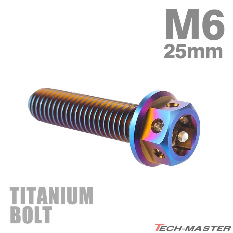 チタンボルト M6×25mm P1.0 六角ボルト フランジ付き キャップ