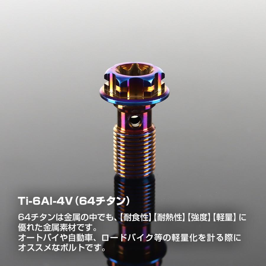 バンジョーボルト 64チタン M10 P1.0 シングル ブレーキライン 焼きチタンカラー JA770 | TECHーMASTER | 01