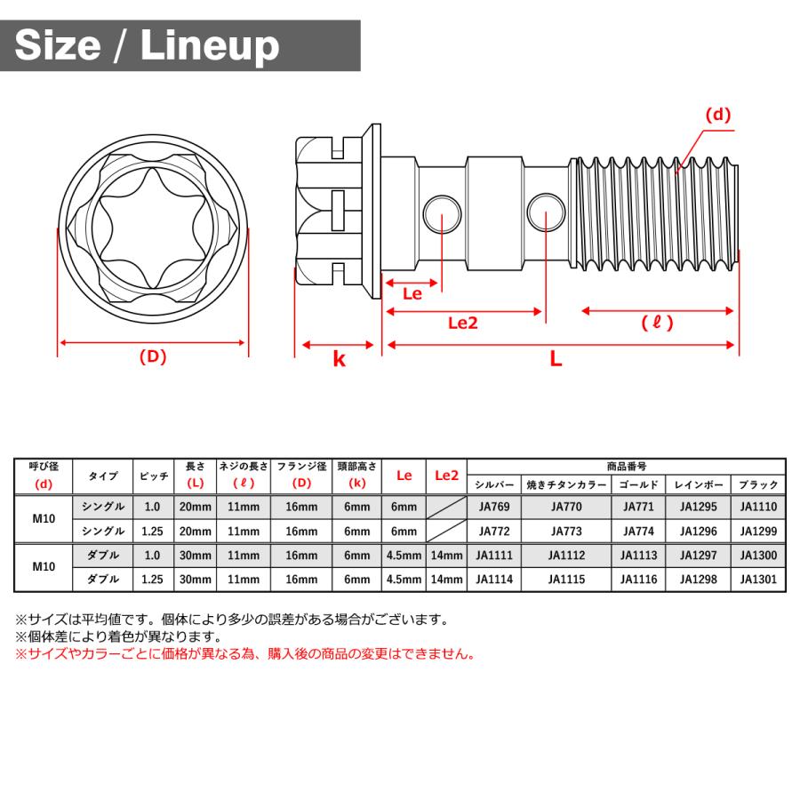 バンジョーボルト 64チタン M10 P1.0 シングル ブレーキライン ゴールドカラー JA771｜tmst｜02