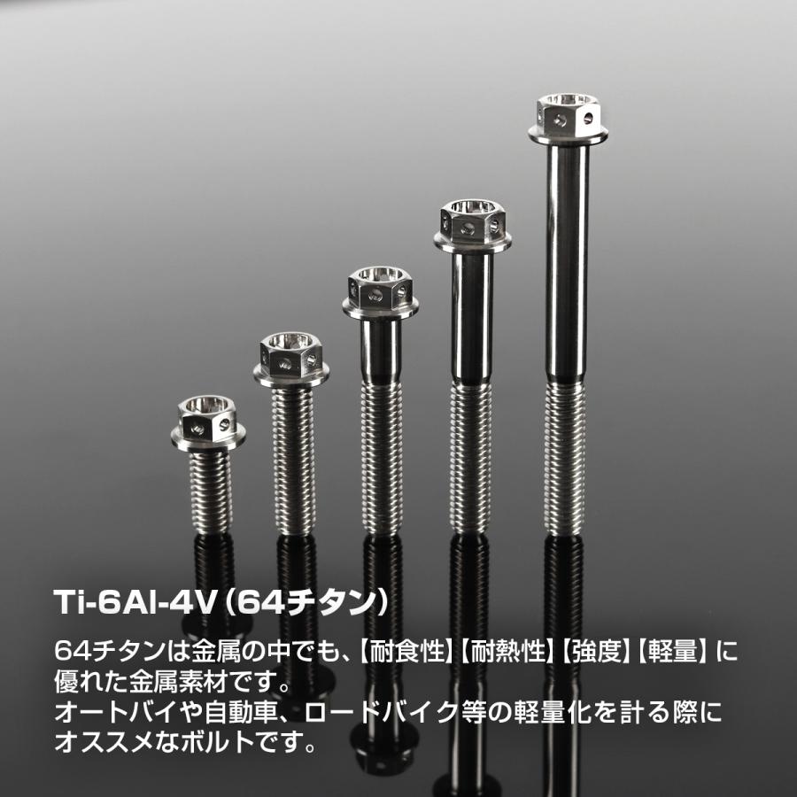 チタンボルト M6×50mm P1.0 六角ボルト キャップボルト フランジ付 シルバーカラー 素地 1個 JA799 | TECHーMASTER | 01
