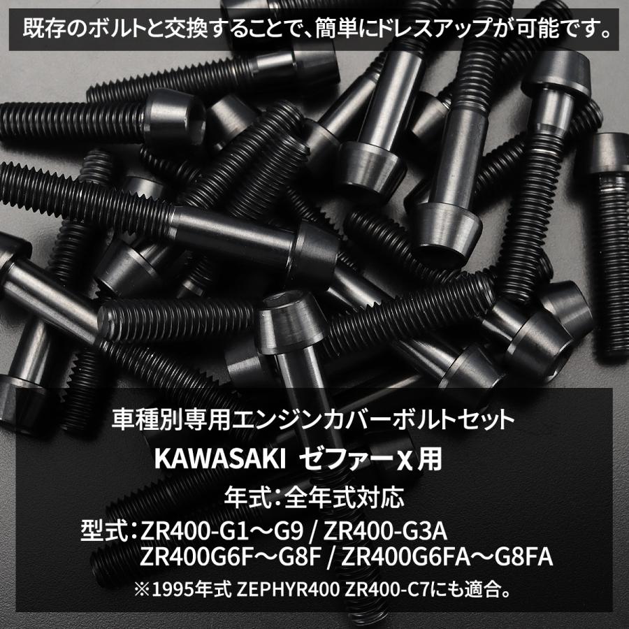 カワサキ ゼファーχ カイ エンジンカバー クランクケース ボルト 21本