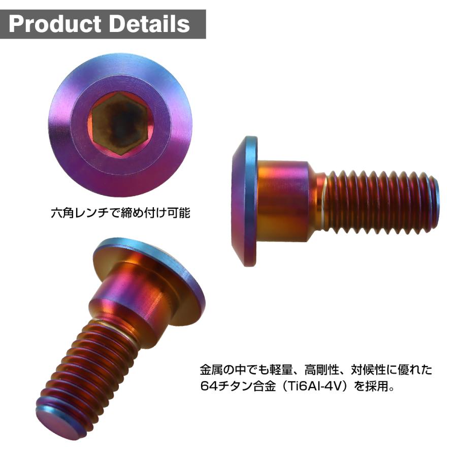 64チタン ブレーキディスク ローター ボルト M8×22mm P1.25 スズキ車用