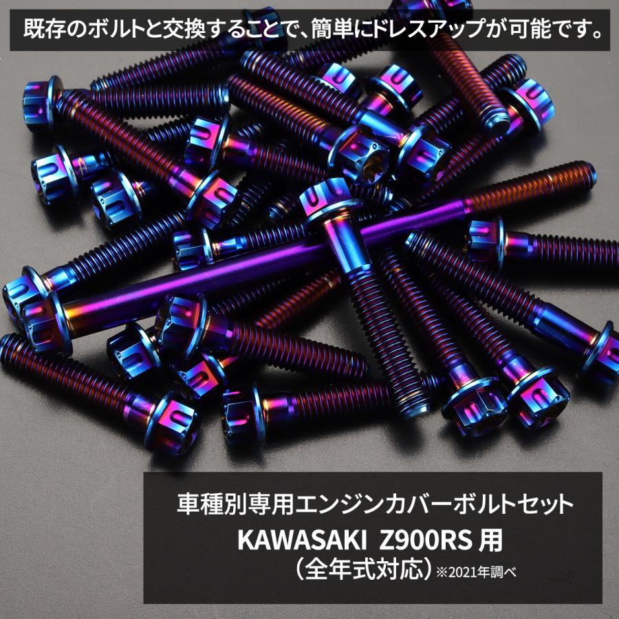虹色　セット売り カワサキ ZRX400/II エンジンカバー クランクケース ボルト 27本