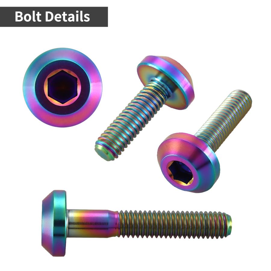 チタンボルト M6×20mm P1.0 テーパーヘッド 六角穴 ボタンボルト レインボー 1個 JA853 | TECHーMASTER | 02