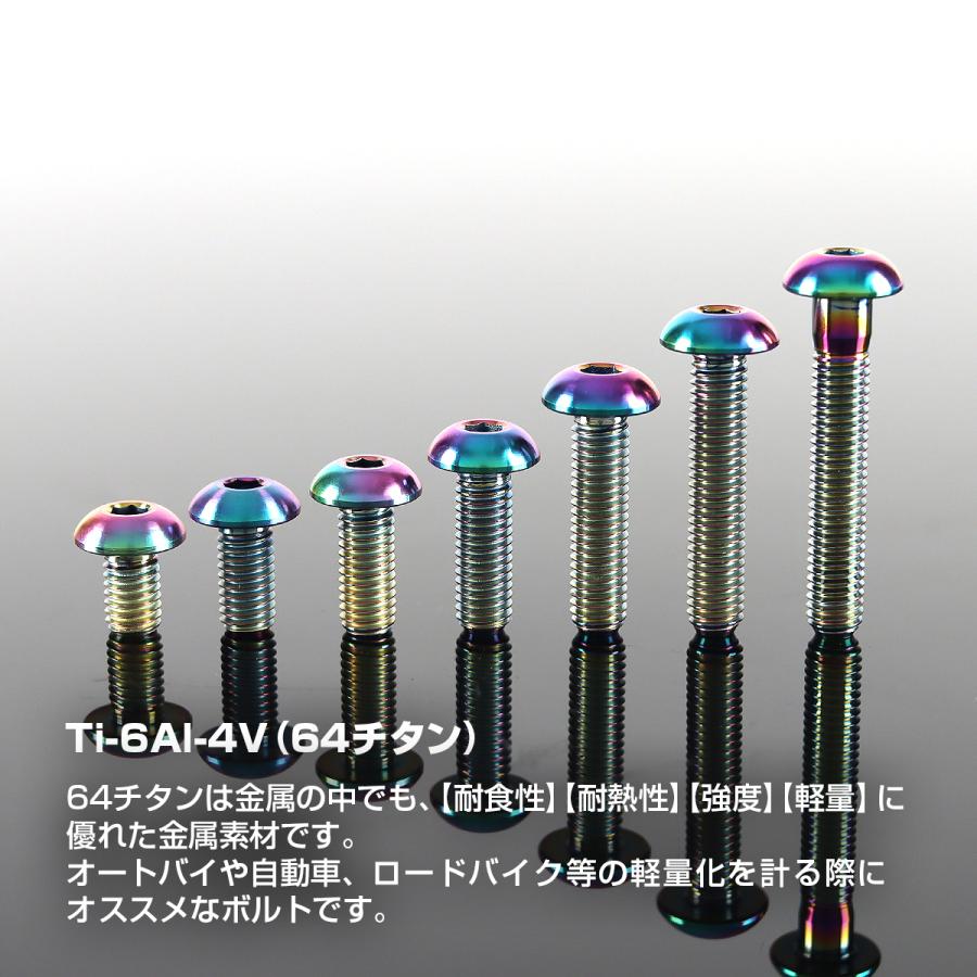 チタンボルト M5×20mm P0.8 トラスヘッド 六角穴付き チタン