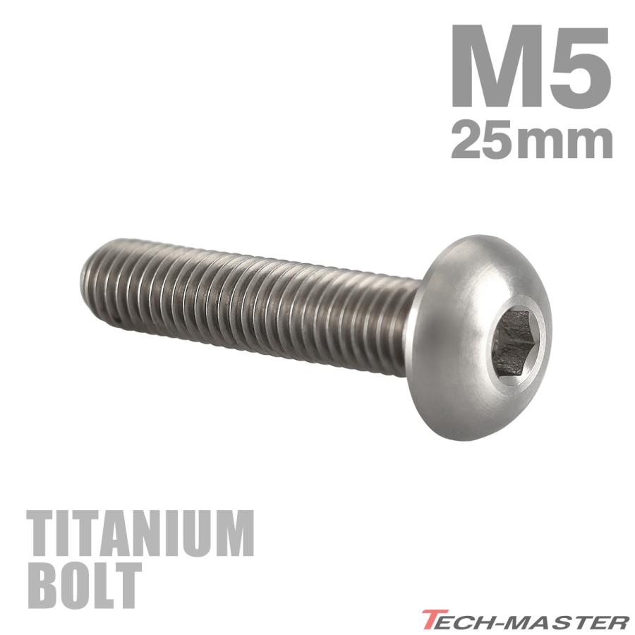 チタンボルト M5×25mm P0.8 トラスヘッド 六角穴付き シルバー 1個 JA900 | TECHーMASTER