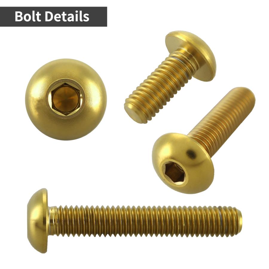 チタンボルト M5×25mm P0.8 トラスヘッド 六角穴付き ゴールドカラー 1個 JA902 | TECHーMASTER | 02